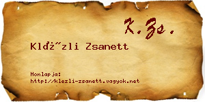Klézli Zsanett névjegykártya